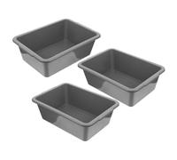 Operitacx Vasche Rettangolari per Autobus Commerciali in Plastica Pp Robusta, Set da 3 Pezzi 34x23,8x10,9 Cm, Impilabili e Leggere per Cucina, Giardino, Ristorazione e Conservazione