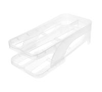 Operitacx Vassoio Porta Uova per Frigorifero Contenitore Due Distributore Automatico Portauova in Plastica Organizer Salvaspazio per Cucina