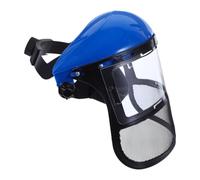Operitacx Visiera Protettiva Facciale per Taglio Prato con Schermo in PVC | Trasparente, Antiurto e Montaggio Semplice, Fascia Traspirante in ABS e Filo D'acciaio, Giallo