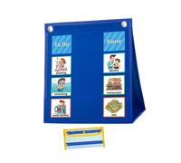 Operitacx Visual Schedule Board For Daily Chore Routine Chart With Hanging Pocket Portable Wall Planner For And Special Needs Classroom And Home Use