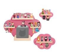 OPERMAXER Tonie - Scaffale a forma di nuvola per 30-35 personaggi, set di 3 scaffali Toniebox e Tonies, per personaggi uditivi, ragazzi e ragazze, ideale per la cameretta dei bambini (rosa)