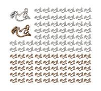 Opexicos 100 ciondoli a forma di colomba della pace, in argento tibetano anticato, accessori fatti a mano, 13 x 19 mm