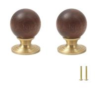 Opeximatun Maniglie for cassetti in ottone massiccio in noce | Gold Solid Brass Walnut Drawer Handles 2 Pack 25mm Diameter 70-102mm Length For Cabinet(Diameter 25mm)