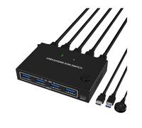 OPFVUJIKX 2/4In-1Out USB 3.0/4K@60Hz KVM Switch Box for 2 PC Che condividono Tastiera Mouse Stampante Video USB Switcher Splitter(2 HDMI Inputs)