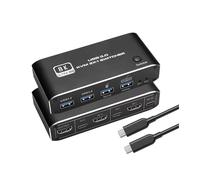 OPFVUJIKX HMI 2.1 KVM Switch 4K 120Hz HMI USB KVM Switch Doppia Porta USB HMI 2.1 Switcher 2X1 2X2 4K 60Hz 8K 60Hz for 2 PC 1 Monitor