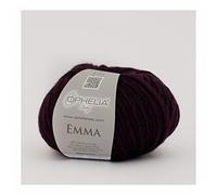 Ophelia Italy Emma - 017 Viola Scuro - Gomitoli Lana 50g Filato stoppino, 15% Alpaca, 15% Lana Vergine,10% Viscosa, 60% Acrilico, Filati per Lavoro a Maglia, Gomitolo per Ferri e Uncinetto.