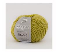 Ophelia Italy Emma - 020 Verde Oliva - Gomitoli Lana 50g Filato stoppino, 15% Alpaca, 15% Lana Vergine,10% Viscosa, 60% Acrilico, Filati per Lavoro a Maglia, Gomitolo per Ferri e Uncinetto.