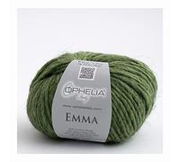 Ophelia Italy Emma - Gomitoli Lana 50g Filato stoppino 15% Alpaca 15% Lana Vergine 10% Viscosa 60% Acrilico (028 Verde)