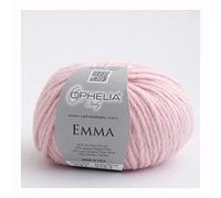 Ophelia Italy Emma - Gomitoli Lana 50g Filato stoppino 15% Alpaca 15% Lana Vergine 10% Viscosa 60% Acrilico (031 Rosa Baby)