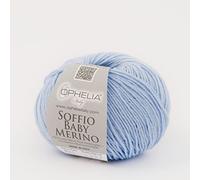 Ophelia Italy Soffio Baby Merino - Gomitolo Pura Lana Baby 50g - 021 Celeste - Filato soffice e lineare in 100% Lana Merino fine irrestringibile, gomitoli Lana Offerta