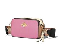 Ophlid Borse a tracolla per fotocamera con borsa a tracolla per donna alla moda piccola borsa a tracolla larga in pelle, Rosa