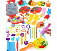 Ophy Formine per Plastilina - 48 Pezzi Argilla da Modellare Pasta Modellabile Bambini Includono Strumenti per L'Impasto per Hamburger, Macchina per Il Gelato, Tagliatelle, Pizza Plastilina Bambini