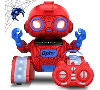 Ophy Robot Bambini, Funzione di Proiezione Innovativa, Robot Telecomandato con Controllo Gestuale, Occhi a LED, Musica, Robot Giocattoli per bambini e bambine (rosso)