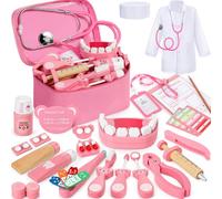 Ophy Valigetta Dottore Bambini, 16 Pezzi kit Dottoressa Bambina Ragazze e Ragazzi 3, 4, 5, Kit Medico Giocattolo con Stetoscopio, Kit Dottore Bambino,Gioco di Ruolo per bambina Performance,Halloween