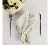 OPica 4 Pezzi 40x40 cm tovaglioli in Puro Lino Panni Tessuto Morbido e Confortevole Accessori da Cucina riutilizzabili per Feste di Compleanno di Nozze