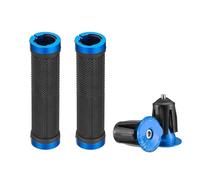 OPIGJUFD Impugnature per Manubrio Bici Manopole for Manubrio della Bicicletta con 1 Paio di estremità in Lega Alluminio, Gomma, Antiscivolo, Blocco bilaterale for Ciclismo per Ciclismo(Blue Style 2)