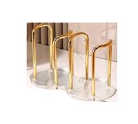 OPIGJUFD Portabicchieri Di Carta Cup Storage Holder Water Tea Cups Dispenser Rack Shelf With Longer Stick Mug Display Stand Home Organizer Magazzinaggio(Double Cup Gold)