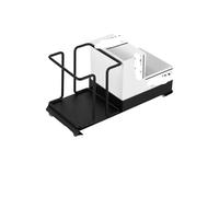 OPIGJUFD Portabicchieri Di Carta Desktop Cup Holder Organizer Household Creative Coffee Sugar Bag Tea Storage Box Metal Magazzinaggio(Black-A)