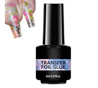 Opilroyn Colla Per Transfer Foil Unghie,Adesivo Trasparente 8ml A Lunga Tenuta,Gel per Lamine che Richiede Lampada UV - Adatto A Donne E Salone Domestico, Con Adesivi Unghie, Design E Decorazione