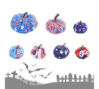 Opilroyn Fake Pumpkins - 7 Piece Realistic Fabric, Small Fall Harvest Decor
