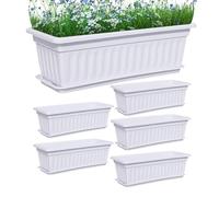 Opilroyn Fioriera da finestra, 6 pezzi, con fori di drenaggio integrati, resistenti ai raggi UV, per giardino, cucina, esterno verdure
