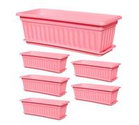 Opilroyn Fioriera per finestra, 6 pezzi, con fori di drenaggio integrati, resistenti ai raggi UV, per giardinaggio, verdure, balcone, cortile, cucina