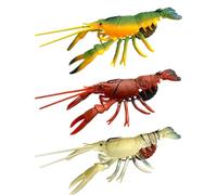 Opilroyn Langostino - Esca artificiale a forma di aragosta, 3 pezzi, esche morbide da nuoto simulate per avventure in acqua salata e , campeggio, per uomini
