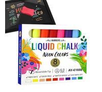 Opilroyn Liquid Chalk Markers - 6mm Reversible Tips, Erasable Writing Pens