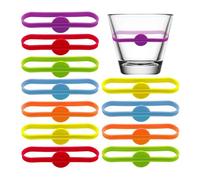 Opilroyn Marcatori per bevande, etichette in silicone per vino e bicchieri, etichette colorate per strisce in silicone per vino, calici da champagne, calici da vino, Consulte la descripción, Vedere la