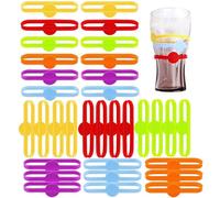 Opilroyn Marcatori per bevande, etichette in silicone per vino e bicchieri, etichette colorate per strisce in silicone per vino, calici da champagne, calici da vino, Consulte la descripción, Vedere la