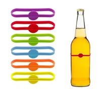 Opilroyn Marcatori per bevande, etichette in silicone per vino e bicchieri, etichette colorate per strisce in silicone per vino, calici da champagne, calici da vino, Consulte la descripción, Vedere la