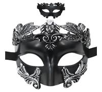 Opilroyn Maschera medievale per il viso, Halloween greco antico e romano egiziano maschile mitologia romana masquerade da uomo, adatto per Halloween, giochi di ruolo e carnevale