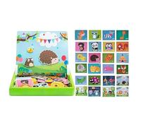 Opilroyn Puzzle Magnetico Per I Bambini - Divertenti Giochi Da Tavolo Double Face,Scatole Magnetiche Portatili Puzzle - Per Le Bambine Bambini Prescolare Homeschool Sala Giochi Aula