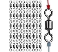 Opilroyn Rondelle per pesci - 50 pezzi Raccordo a rotazione per anelli a forma di 8 clip per pesce gatto mare e acqua