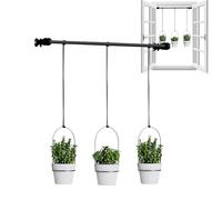 Opilroyn Vasi per Piante | Portavasi Sospendibile con Asta Regolabile - Vasi per Interni,per Camera Bagno Finestre Balcone Parete Cucina Soggiorno