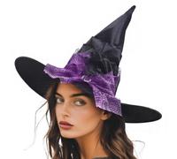 Opilroyn Witch Hat - Wide Brim Gothic Costume, Halloween Headwear