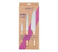 Opinel - Astuccio Trio Parallelo, 1 Coltello da Chef N°118, 1 Coltello da Taglio N°120, 1 Coltello da Ufficio N°126 - Acciaio Inossidabile, Legno di Faggio - Garanzia a Vita