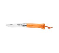 OPINEL - neo6 Opiflex Olivier - Coltello Tascabile Tradizionale - Lama 7 cm in Acciaio Inox, Manico in Legno d'Ulivo Verniciato a Grana Mediterranea, OPIFLEX Senza Blocco, Laccetto in Pelle