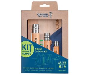 Opinel - Kit essenziale per la cucina da picnic - Kit Cuisine Nomade in Legno - Blu