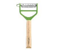 Opinel - Pelapatate T-DUO - Manico in Legno di Faggio - Doppia Lama in Acciaio Inossidabile - Pelapatate per Verdure, Preparazione a Julienne - Ideale per Destri e Mancini - Verde