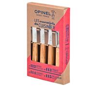 Opinel Essentials 254458 - Set di 4 coltelli da cucina in acciaio Sandvik con manici in legno d'ulivo, multicolore