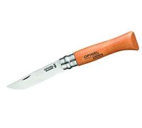 Opinel - N°08 Coltello da Tasca in Blister - Lama di 8,5 cm in Acciaio Carbonio XC90, Manico in Legno di Faggio, Uso Quotidiano, Anello di Sicurezza Virobloc - Fabbricazione Francese