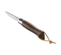OPINEL - neo6 Opiflex Noyer - Coltello Tascabile Innovativo - Lama 7 cm in Acciaio Inox Martensitico - Manico in Noce Nero, Laccetto in Pelle, Meccanismo OPIFLEX Senza Blocco - Nero