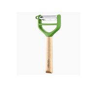 Opinel - Pelapatate T-DUO - Manico in Legno di Faggio - Doppia Lama in Acciaio Inossidabile - Pelapatate per Verdure, Preparazione a Julienne - Ideale per Destri e Mancini - Verde