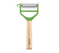 Opinel - Pelapatate T-DUO - Manico in Legno di Faggio - Doppia Lama in Acciaio Inossidabile - Pelapatate per Verdure, Preparazione a Julienne - Ideale per Destri e Mancini - Verde