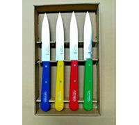 Opinel Set 4 Coltelli Spelucchini N. 112 Manico Legno Colori Classici