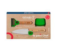 Opinel - Set da Cucina per Bambini Le Petit Chef - 1 Coltello, 1 Pelapatate, 1 Guida al Taglio - Anello Pedagogico - Lama Arrotondata - Fabbricazione Francese