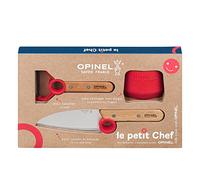 Opinel - Set da Cucina per Bambini Le Petit Chef - Coltello, Pelapatate e Proteggi Dita - A Partire da 7 Anni - Garanzia a Vita - Fabbricazione Francese - Rosso