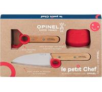 Opinel - Set da Cucina per Bambini Le Petit Chef - Coltello, Pelapatate e Proteggi Dita - A Partire da 7 Anni - Garanzia a Vita - Fabbricazione Francese - Rosso