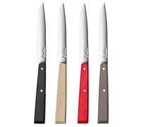 Opinel - Set di 4 Coltelli da Tavola N°125 Bon Appétit Loft - Lama in Acciaio Inossidabile - Manico di Carattere - Fabbricazione Francese - Rosso, Nero, Legno Naturale e Pepe.